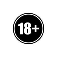 Icon Symbol for Eighteen Plus, 18 plus Age and Twenty One Plus , 21 plus Age. Vector Illustration