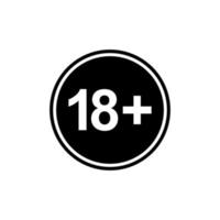 Icon Symbol for Eighteen Plus, 18 plus Age and Twenty One Plus , 21 plus Age. Vector Illustration