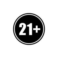 Icon Symbol for Eighteen Plus, 18 plus Age and Twenty One Plus , 21 plus Age. Vector Illustration