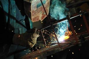 Welder working view photo