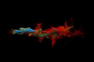 Colorful Smoke Design on Black Background. Close-up. 3d illustration. photo