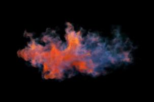 Colorful Smoke Design on Black Background. Close-up. 3d illustration. photo