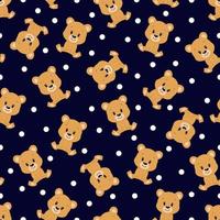 Cute cartoon bear. Vector illustration. Seamless pattern.