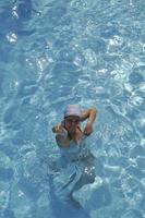 woman relax at swimming pool photo