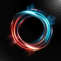 Abstract colorful luminous swirling, isolated on dark background. Vector Illustration