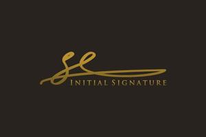 Initial SE Letter Signature Logo Template elegant design logo. Hand drawn Calligraphy lettering Vector illustration.