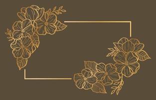 Hand Drawn Gold Flowers vector
