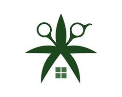 Scissor palm tree with window vector