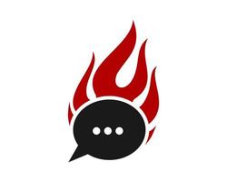 Fire with message shape inside vector