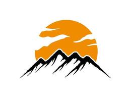 Mountain with beautiful yellow sunset vector