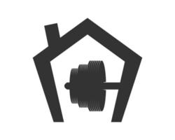 House with barbell shape inside vector