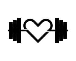 Barbell with love shape inside vector