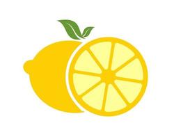 Lemon and half lemon in front it vector