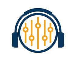 Headphone with sound control inside vector
