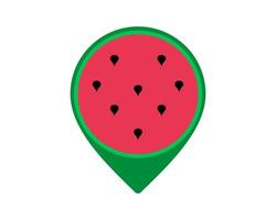 Location pin with watermelon inside vector