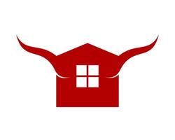 House shape with bull horn vector