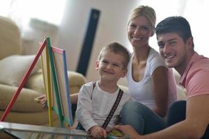 family drawing on school board at home photo