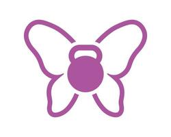 Butterfly wings with dumbbell inside vector
