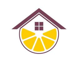 House with lemon fruit inside vector