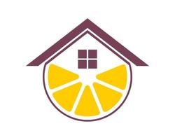 House with lemon fruit inside vector