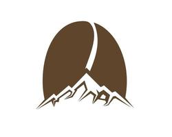 Coffee bean with mountain shape vector