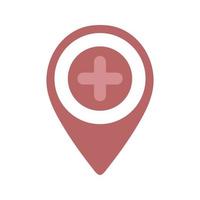 Hospital Map Pin Icon vector