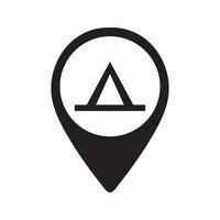 Camping Map Pin Icon vector