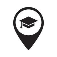 School Map Pin Icon vector