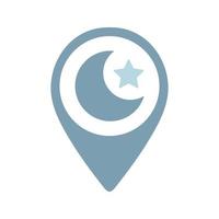 Islam Map Pin Icon vector