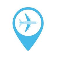 Airport Map Pin Icon vector