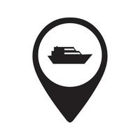 Boating Map Pin Icon vector