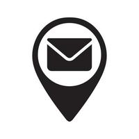 icono de pin de mapa de oficina de correos vector
