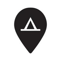 Camping Map Pin Icon vector