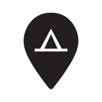 Camping Map Pin Icon vector