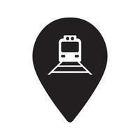 icono de pin de mapa de tren vector