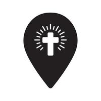 Christian Map Pin Icon vector