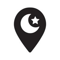 Islam Map Pin Icon vector