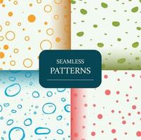 Set of seamless patterns with watercolor dots and lines. Abstract decoration vector