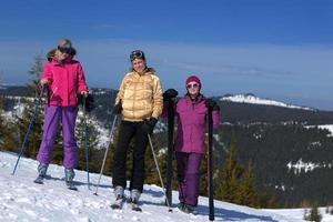 winter season fun with group of girls photo