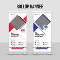 banner enrollable de agencia comercial moderna o conjunto de diseño de plantilla de diseño de banner pull up x vector