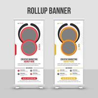 Modern business agency roll up banner or pull up x banner design template layout set vector