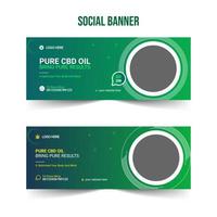 Hemp product cbd oil social media banner design template vector