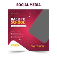 Back to school and admission open for registration enroll social media post or web banner template vector