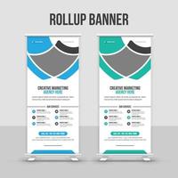 Modern business agency roll up banner or pull up x banner design template layout set vector