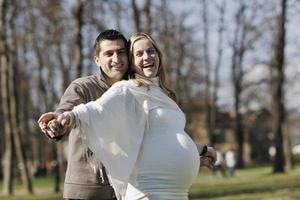 Happy pregnancy portrait photo