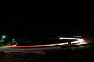 Light trails at night photo