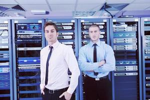 it enineers in network server room photo