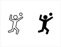 volleyball icon. outline icon and solid icon vector