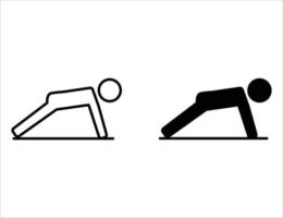 push up icon. outline icon and solid icon vector