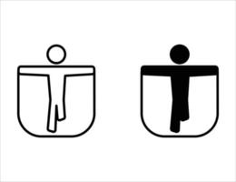 jumping rope icon. outline icon and solid icon vector